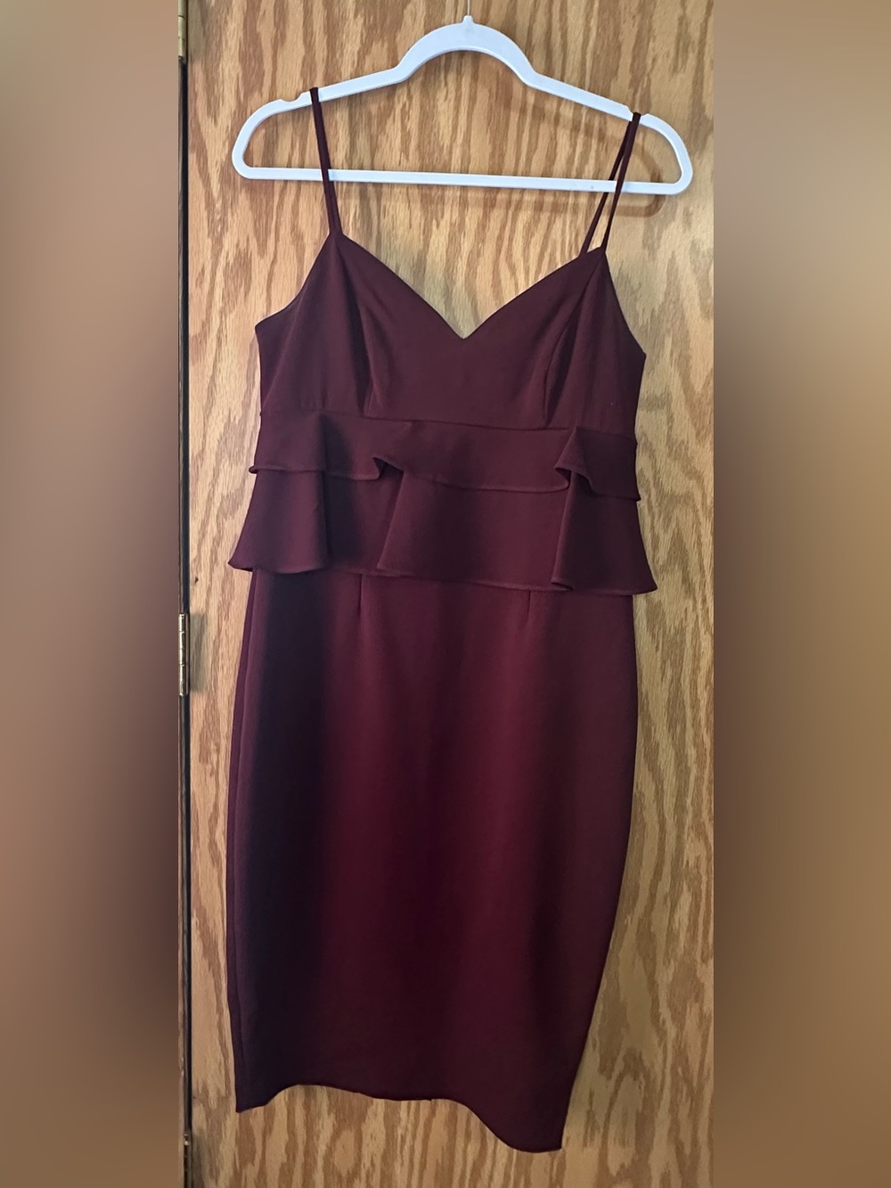 Gianni Bini "Molly" Burgundy Peplum Dress Size 8